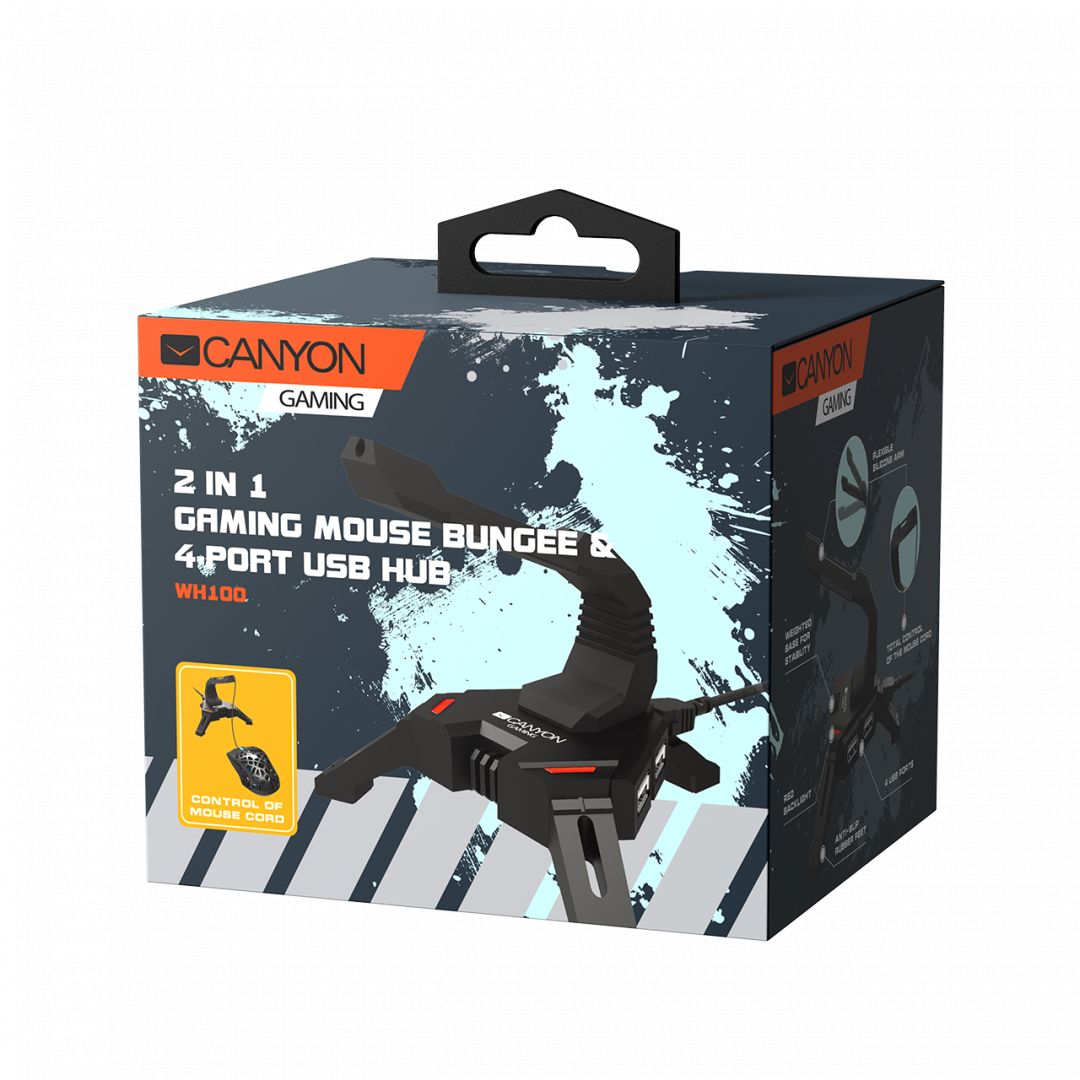 Canyon WH-100 2in1 Gaming Mouse Bungee stand and USB 2.0 hub Black