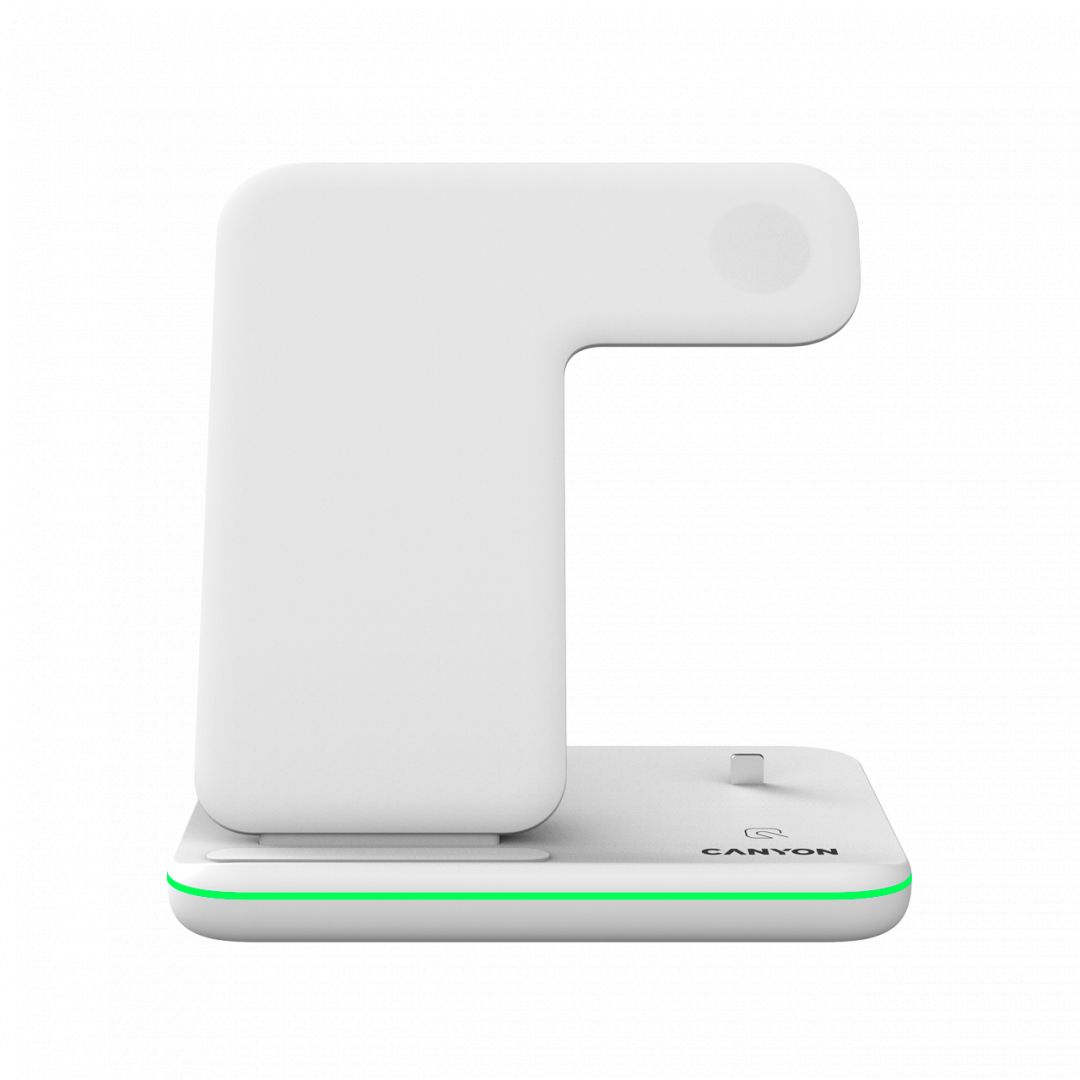 Canyon WS-302 3-in-1 Wireless charging station for gadgets supporting QI technology White