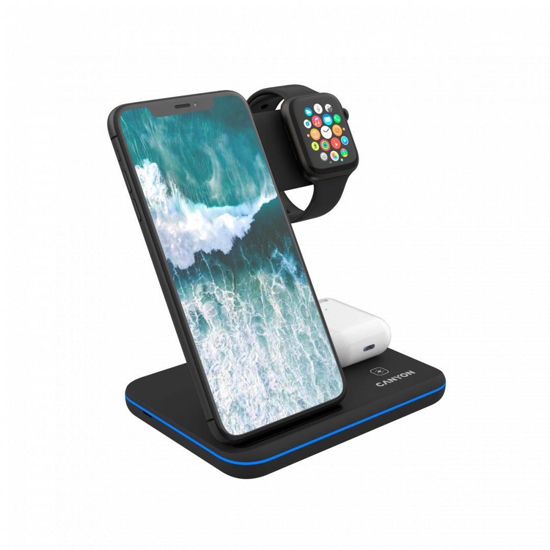 Canyon WS-303 3-in-1 Wireless charging station Black