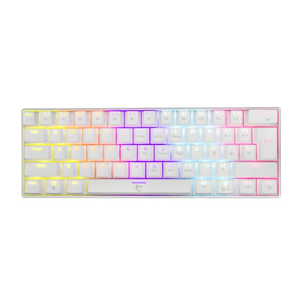 White Shark GK-2022W Shinobi Red Switches Mechanical 60% Gaming Keyboard White HUN