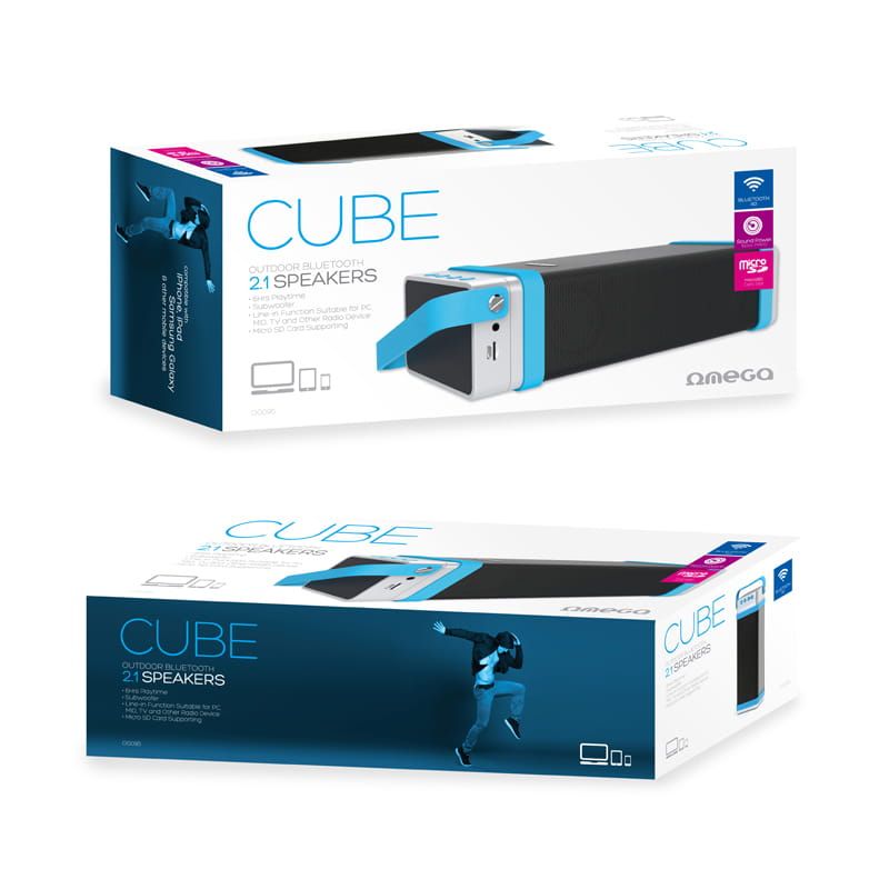 Omega OG095 Cube 2.1 Bluetooth Speaker Blue