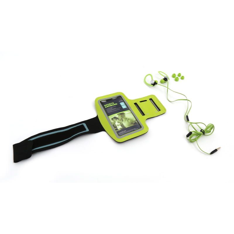 Platinet PM1070 Sport Headset + Arm Band Green