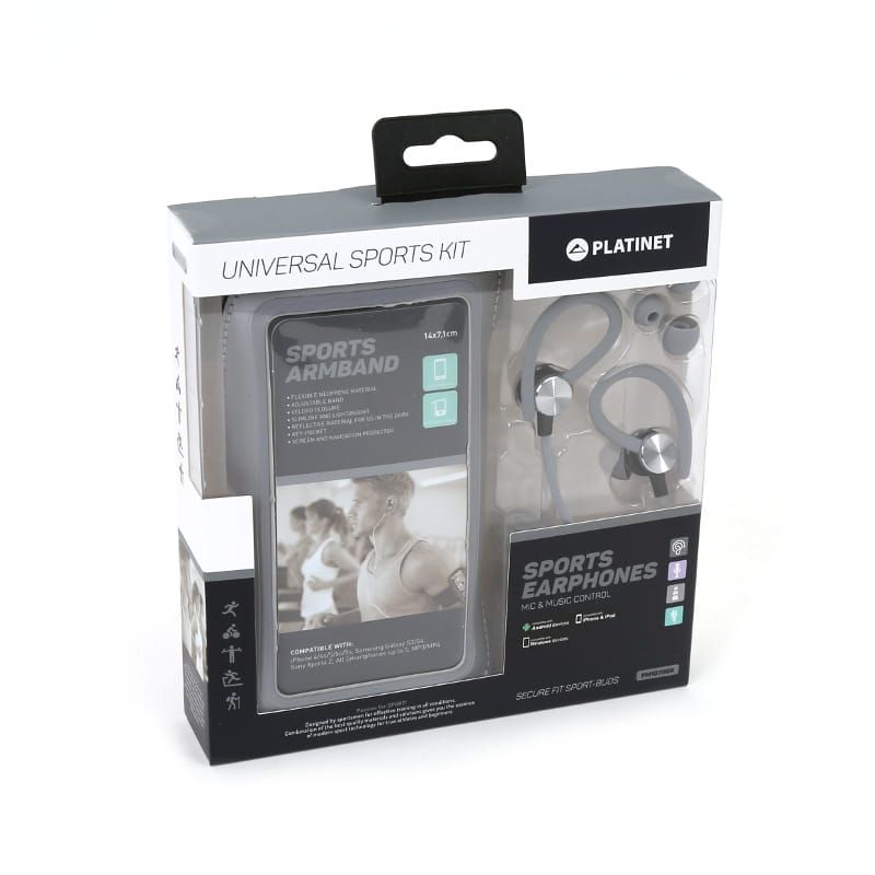 Platinet PM1070 Sport Headset + Arm Band Grey