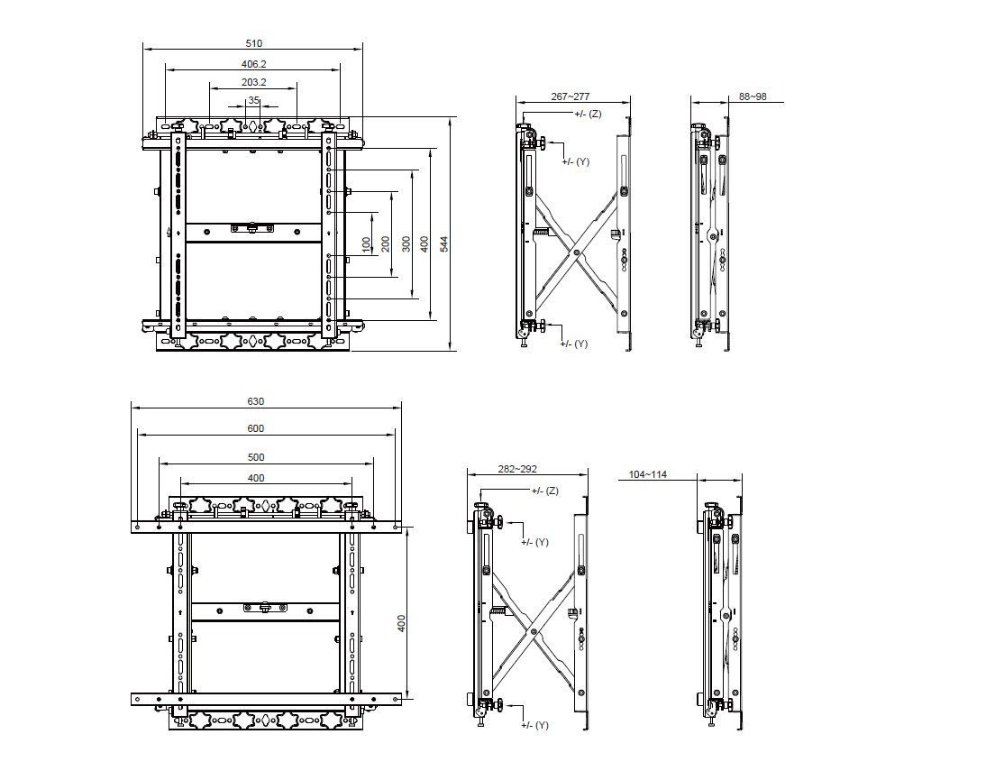 EQuip 19"-70" Push-In Pop-Out TV Wall Mount Bracket Black