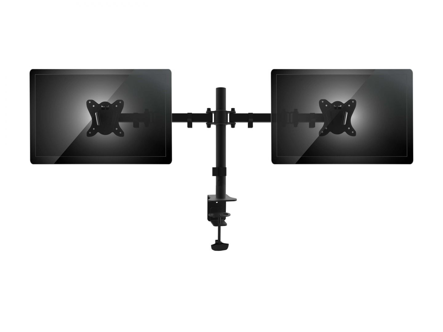 EQuip 13"-27" Articulating Dual Monitor Desk Mount Bracket Black