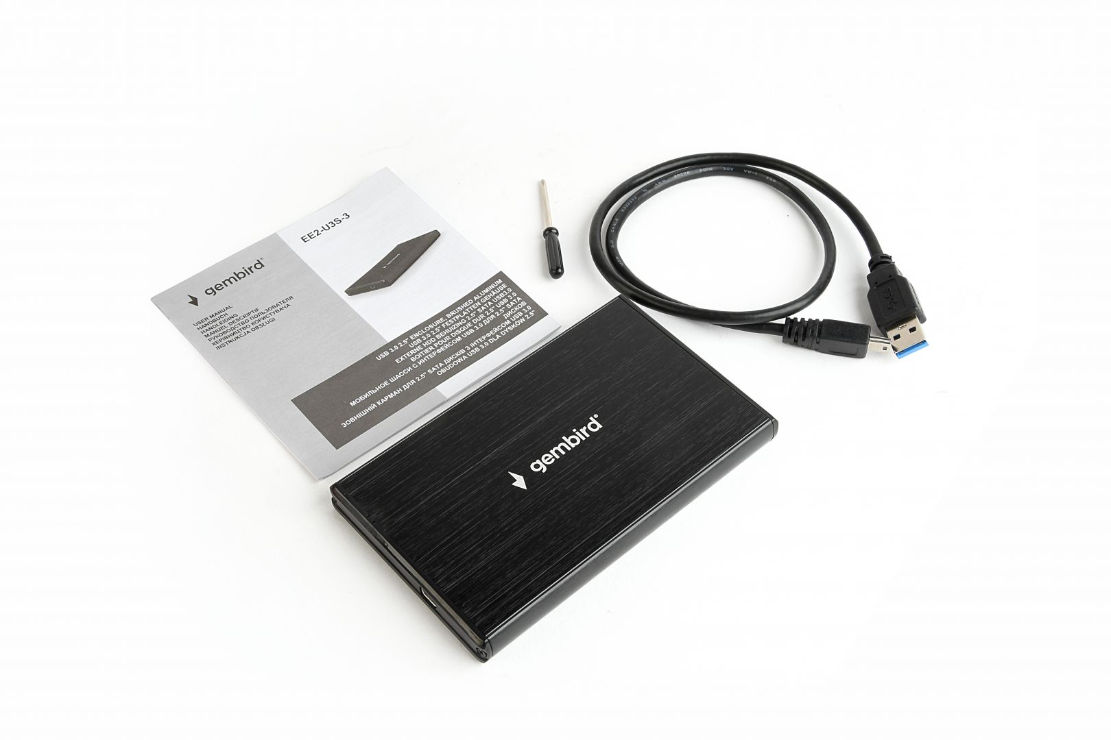 Gembird 2,5" EE2-U3S-3 USB3.0 Enclosure Aluminium/Black