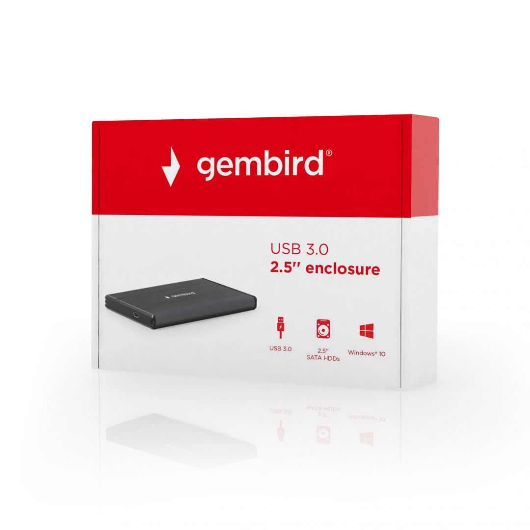 Gembird 2,5" EE2-U3S-3 USB3.0 Enclosure Aluminium/Black