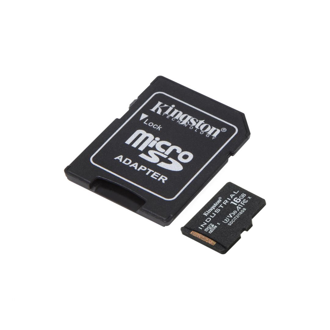 Kingston 16GB microSDHC CL10 U3 V30 A1 Industrial + adapterrel