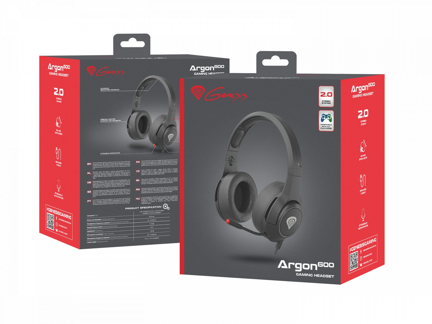 Natec Genesis Argon 600 Gamer Headset Black