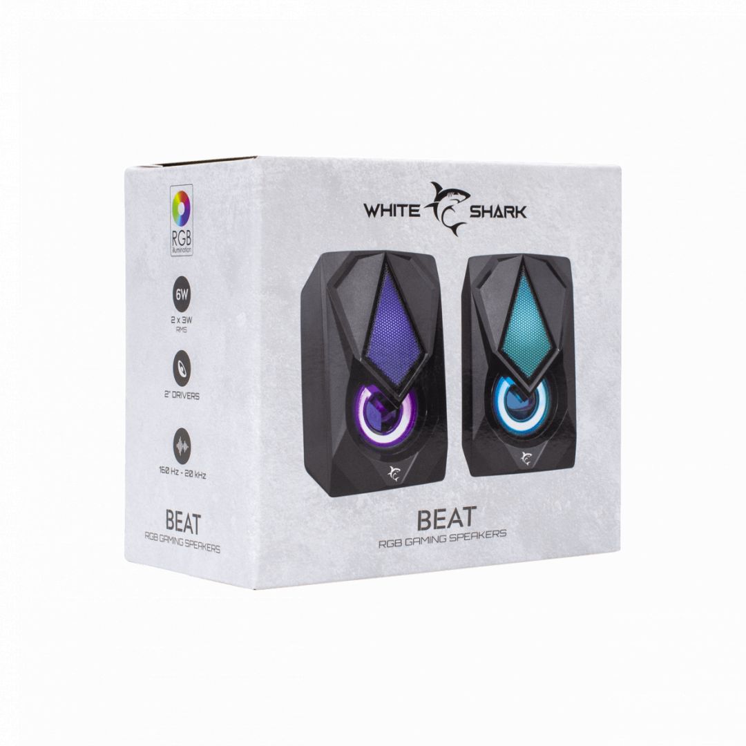 White Shark Beat RGB Speaker Black