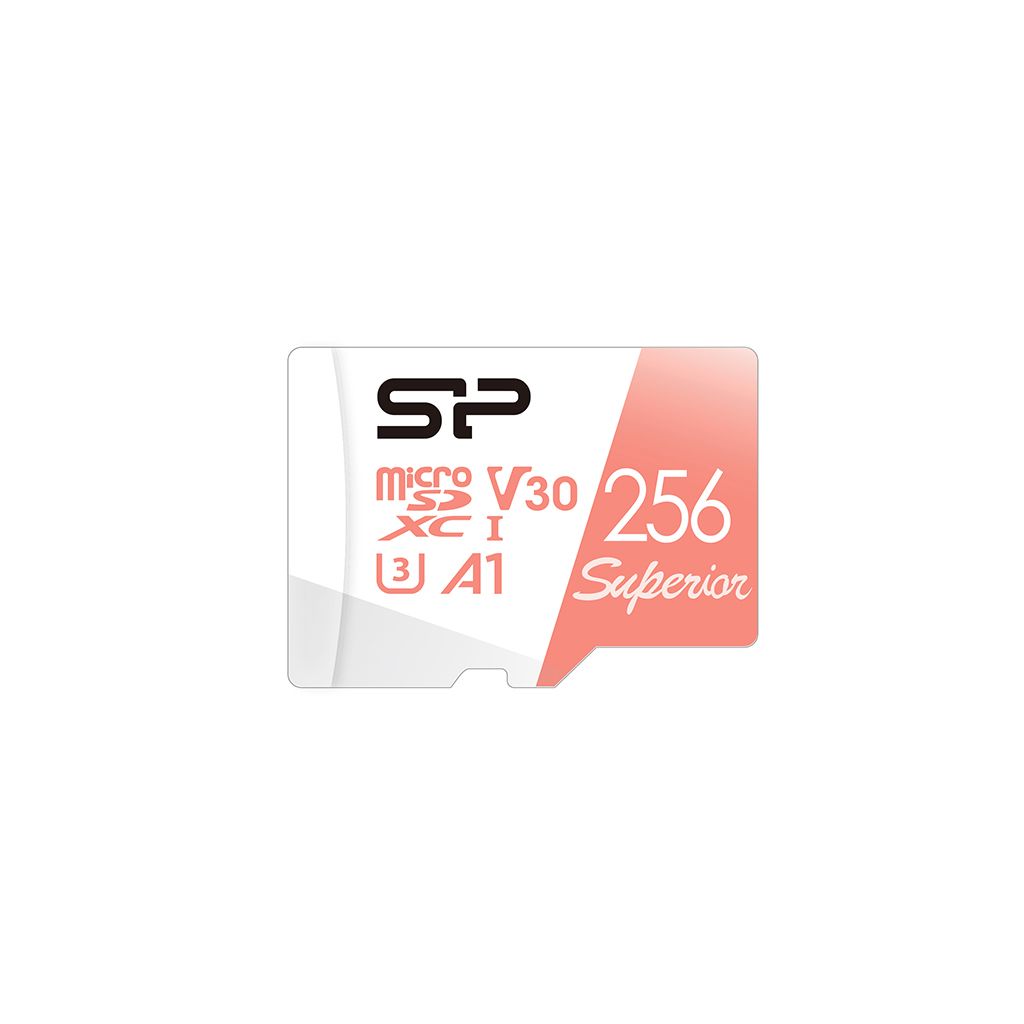 Silicon Power 256GB MicroSDXC Superior UHS-I Class 10 A1 U3 V30 + Adapterrel