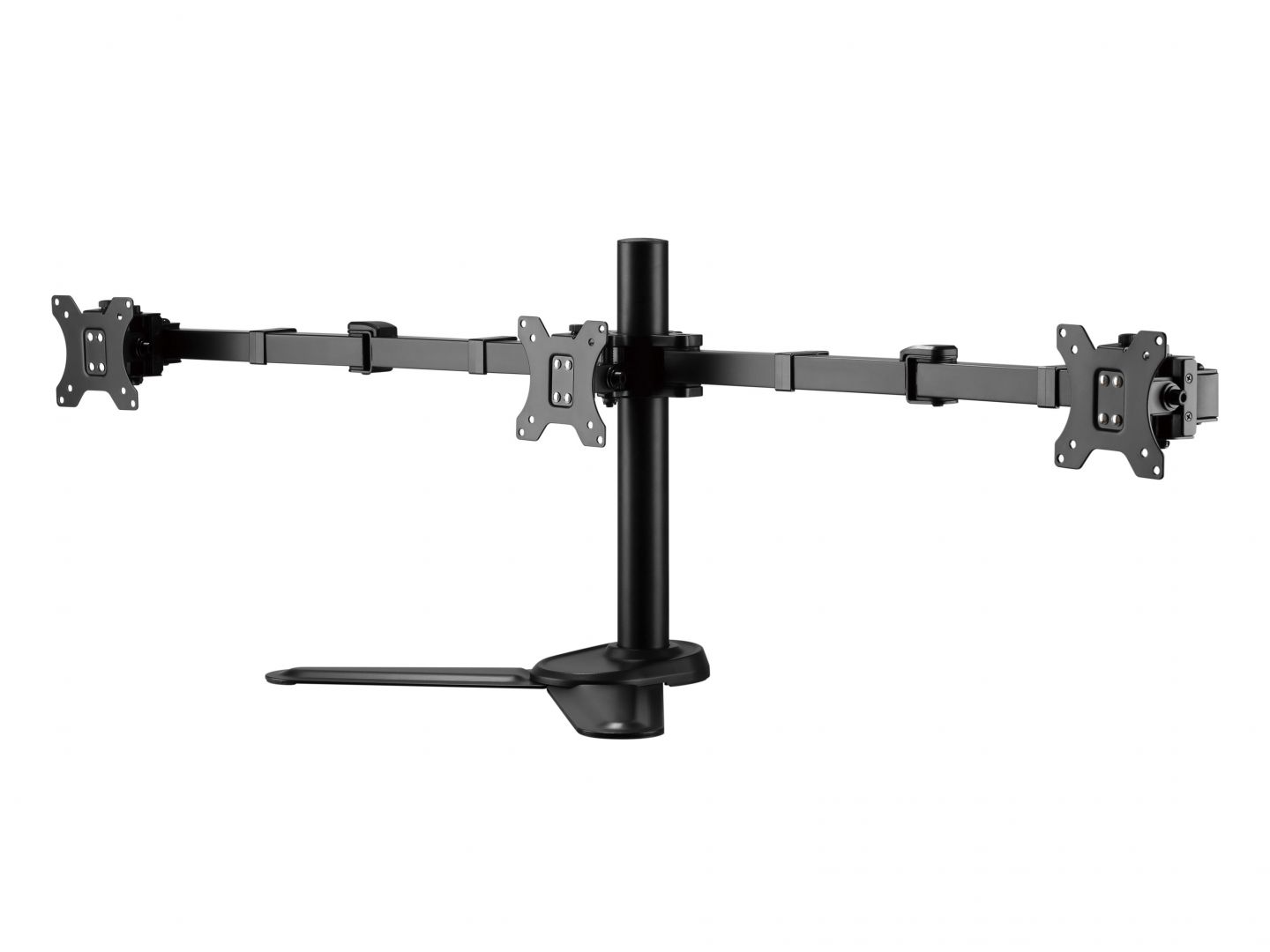 EQuip 17"-27" Articulating Triple Monitor Tabletop Stand Black