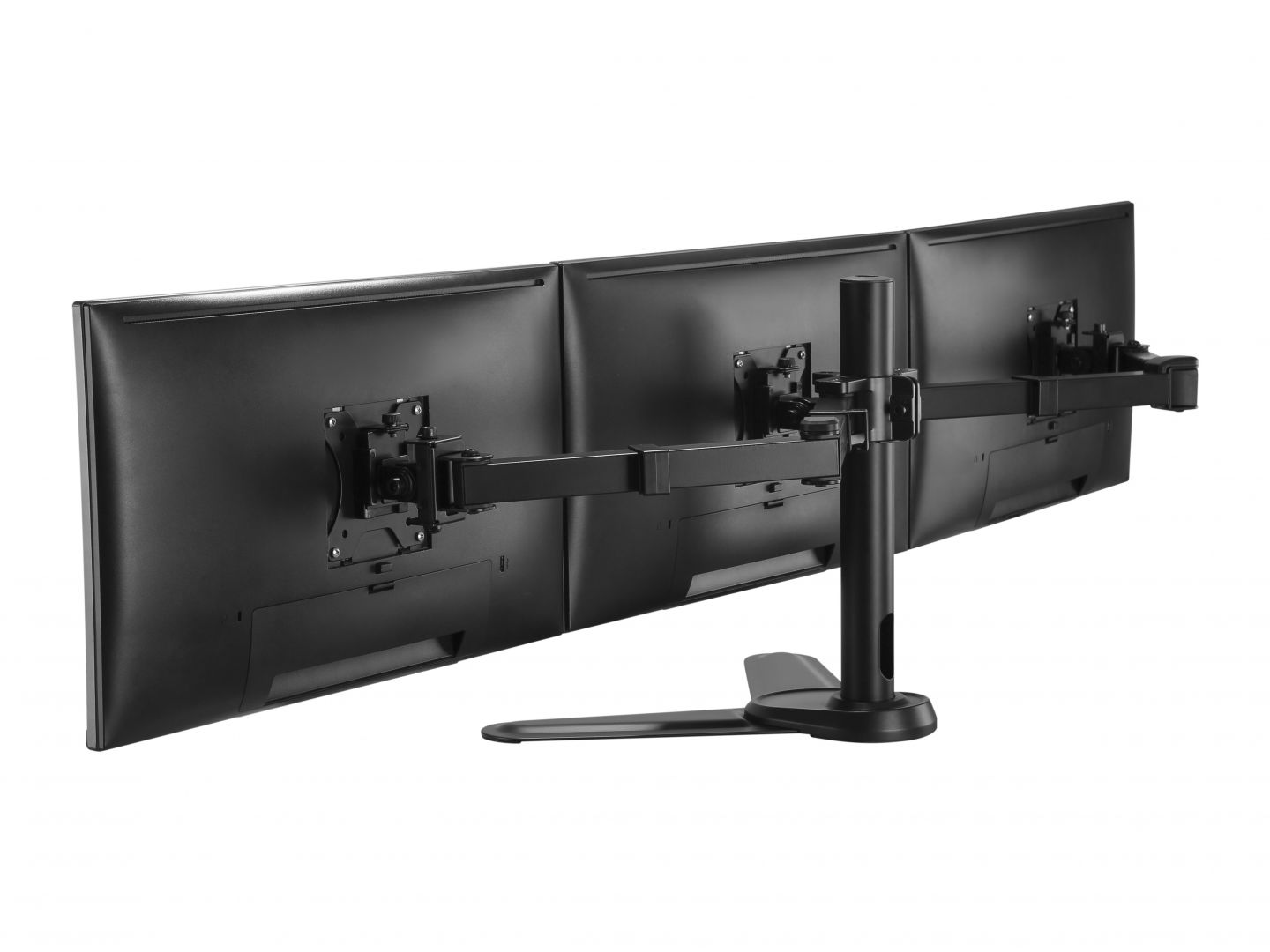 EQuip 17"-27" Articulating Triple Monitor Tabletop Stand Black