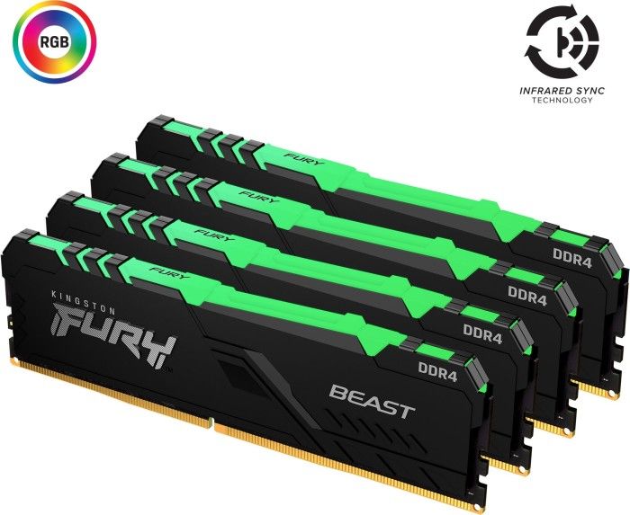 Kingston 64GB DDR4 3200MHz Kit(4x16GB) Fury Beast RGB