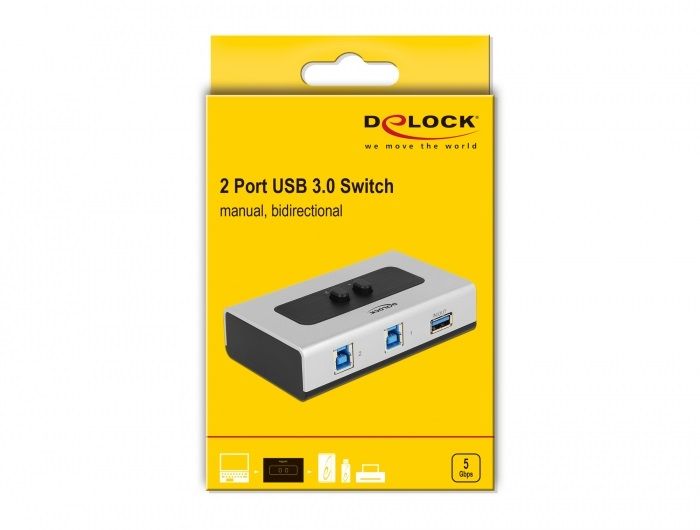 DeLock USB3.0 2 port manual bidirectional Switch