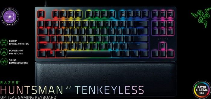 Razer Huntsman V2 Tenkeyless Purple Switch Mechanical Keyboard Black US