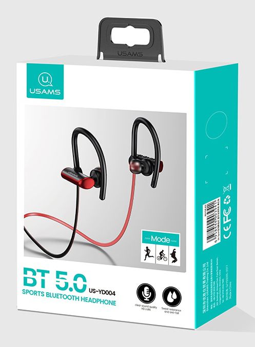 Usams BGYDEJ02 Sport Bluetooth Earphones Black/Red