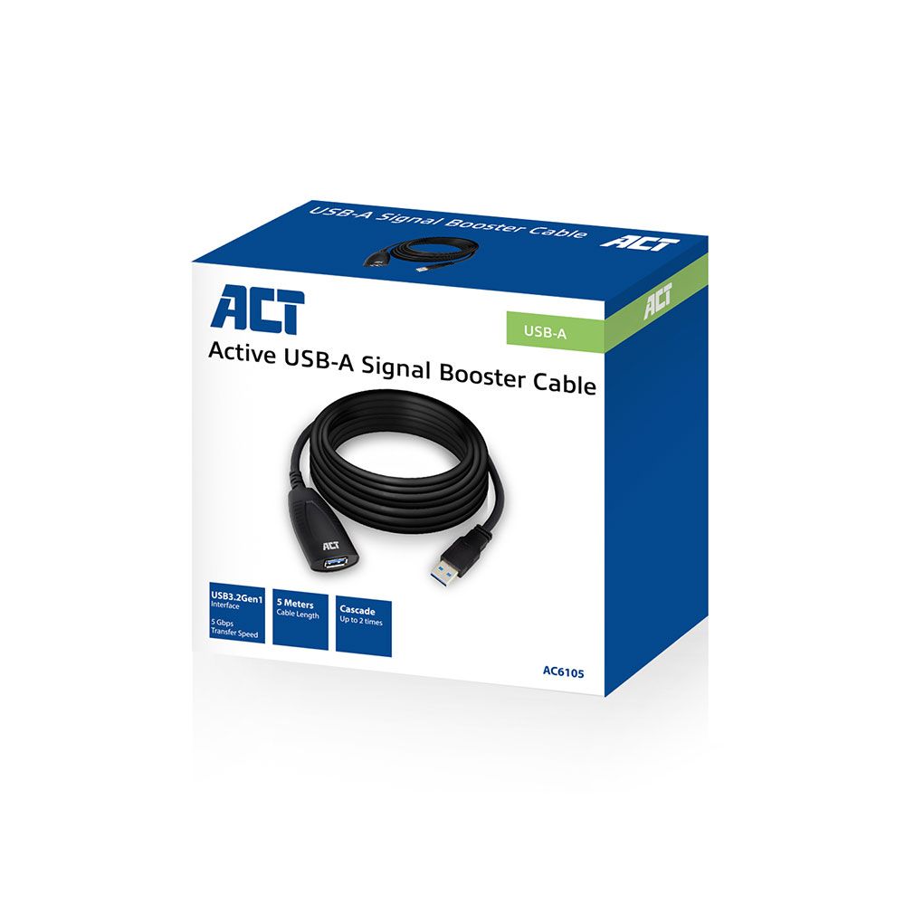 ACT AC6105 USB3.2 Booster 5m Black