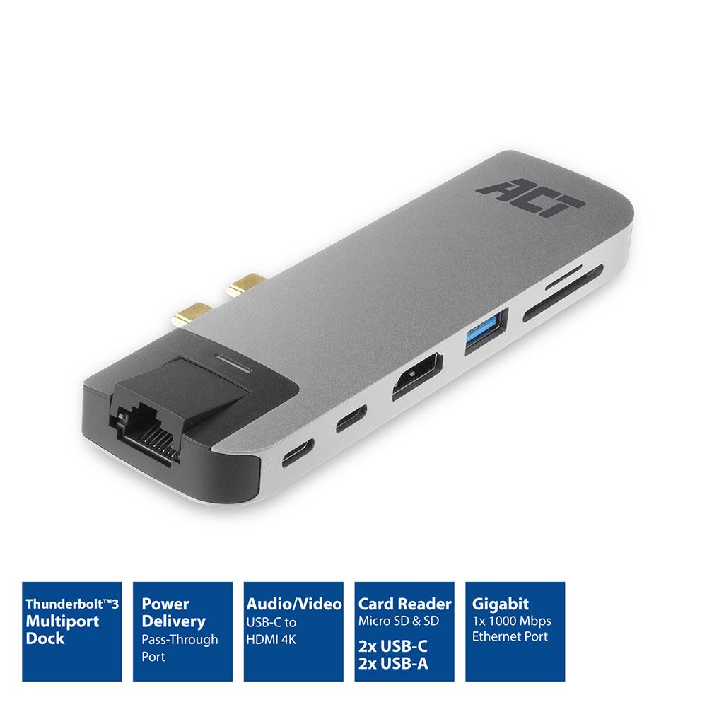 ACT AC7044 USB-C Thunderbolt 3 Multiport Dock - Bontott