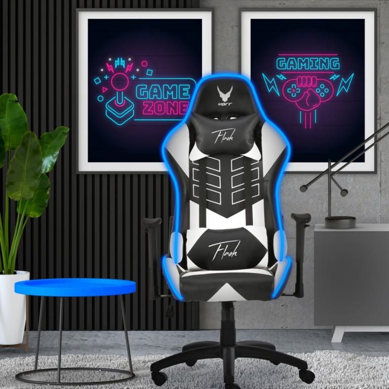 Omega Varr Gaming Chair Flash Black/White/RGB