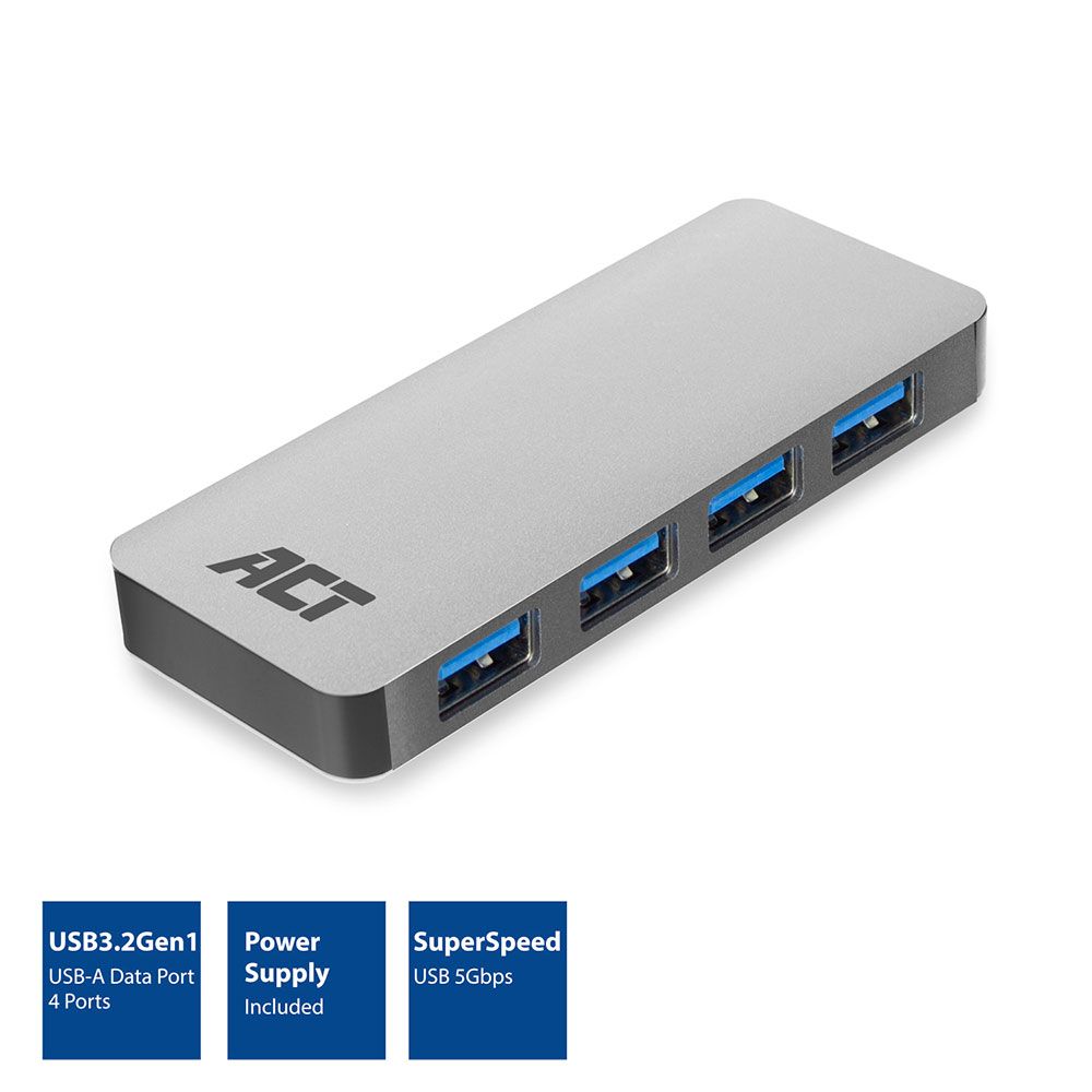 ACT AC6120 USB Hub 3.2 4 Ports Grey