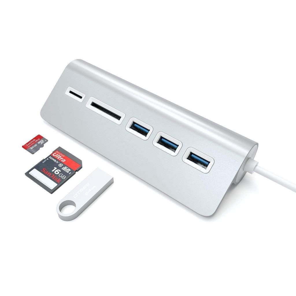 Satechi USB3.0 Hub & Card Reader Aluminium Silver