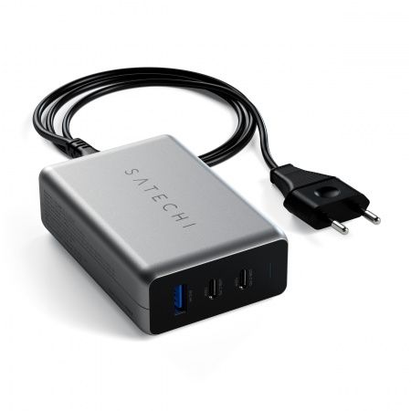 Satechi 100W USB-C PD Compact GaN Wall Charger Space Gray