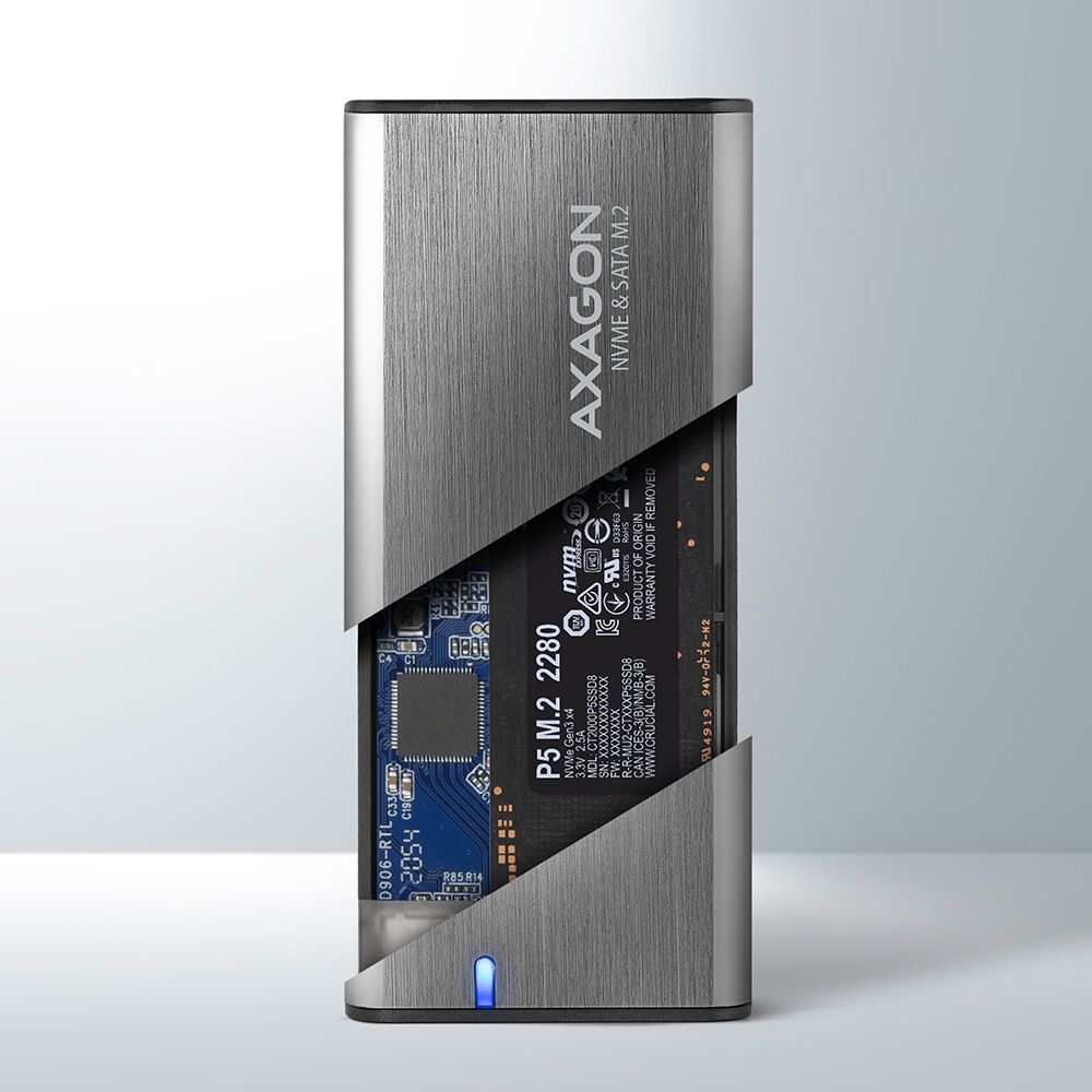 AXAGON EEM2-SG2 SuperSpeed+ USB-C - M.2 NVMe & SATA SSD RAW box