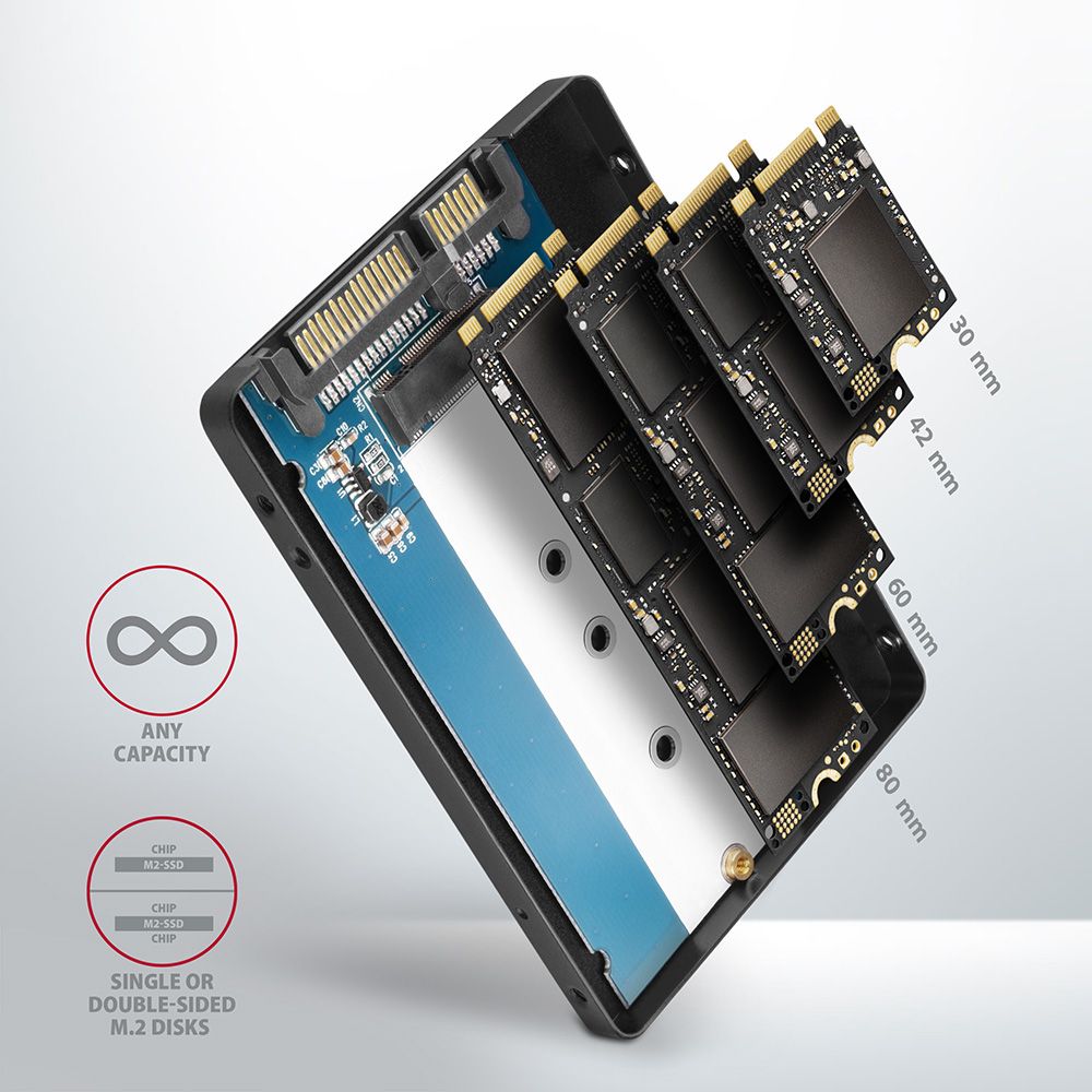 AXAGON RSS-M2B SATA M.2 box 2,5"