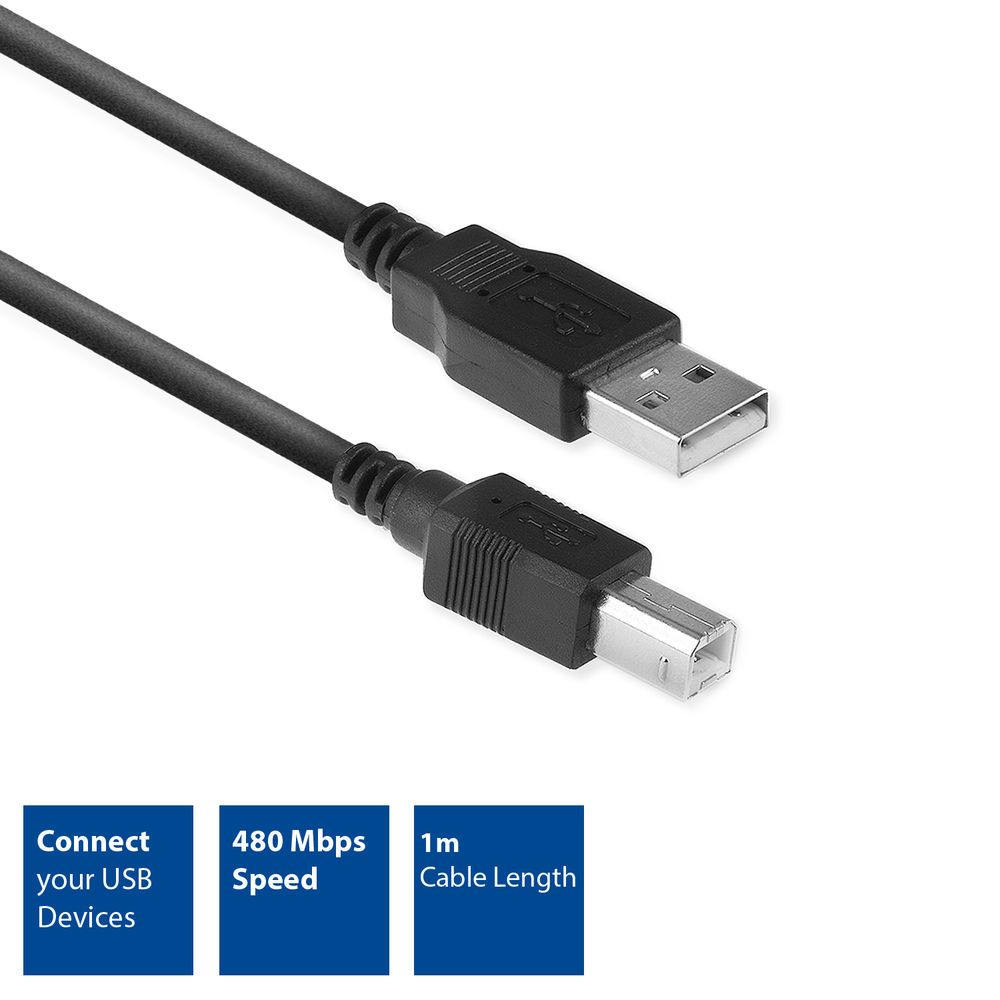 ACT AC3030 USB2.0 Connection cable 1m Black