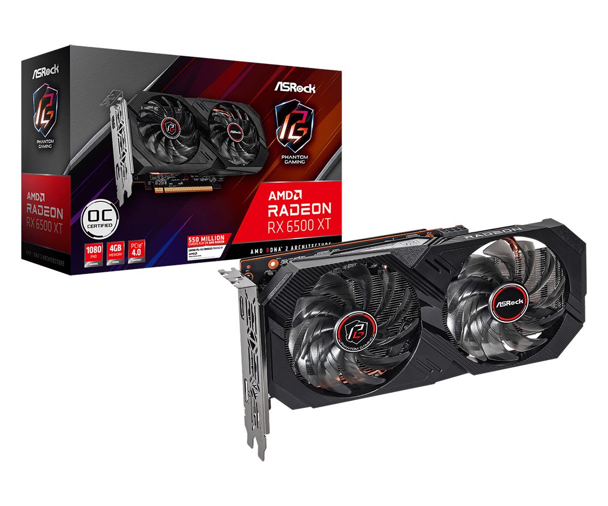 ASRock Radeon RX 6500 XT Phantom Gaming D 4GB OC