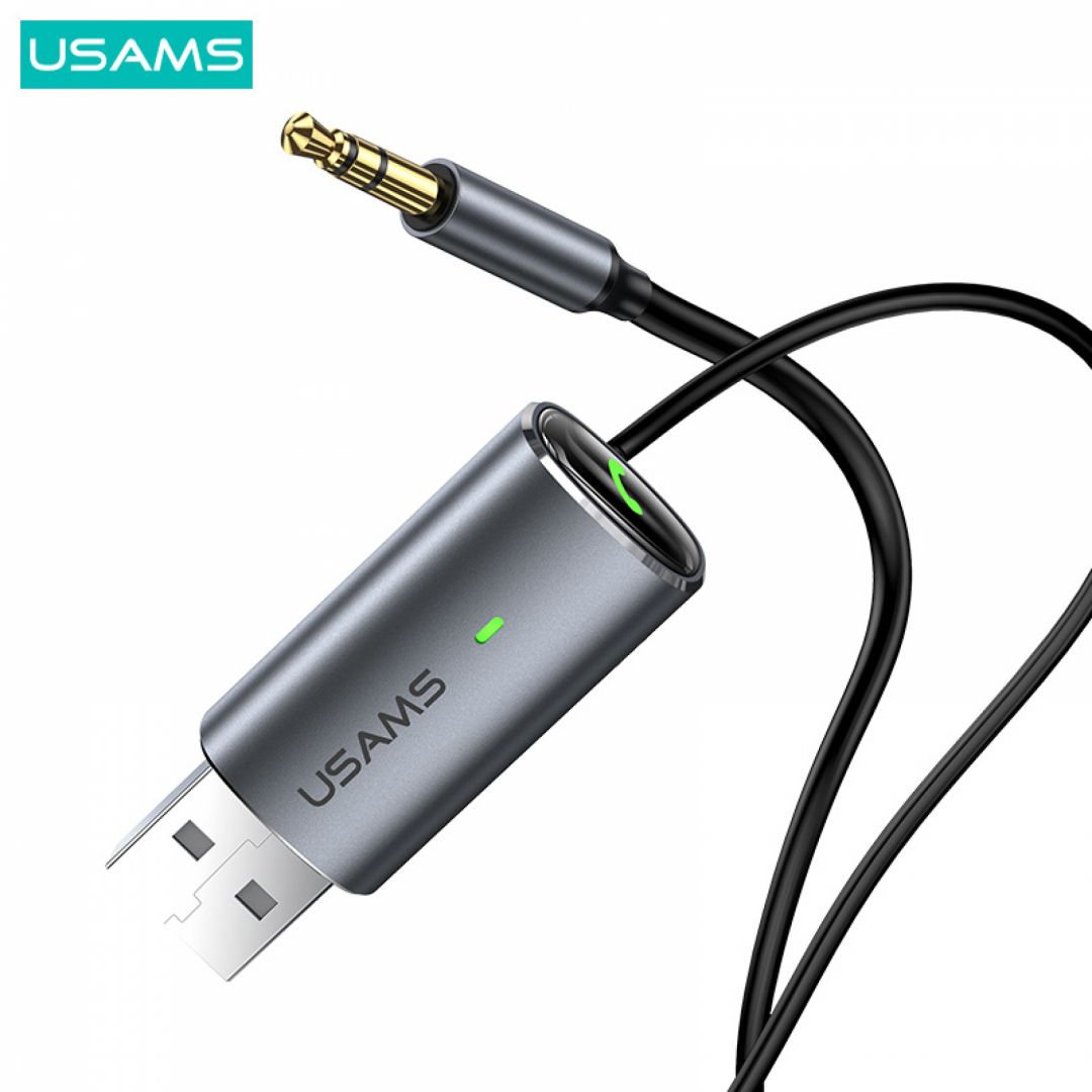 Usams US-SJ504 Aluminum Alloy Car Wireless Audio Receiver Silver