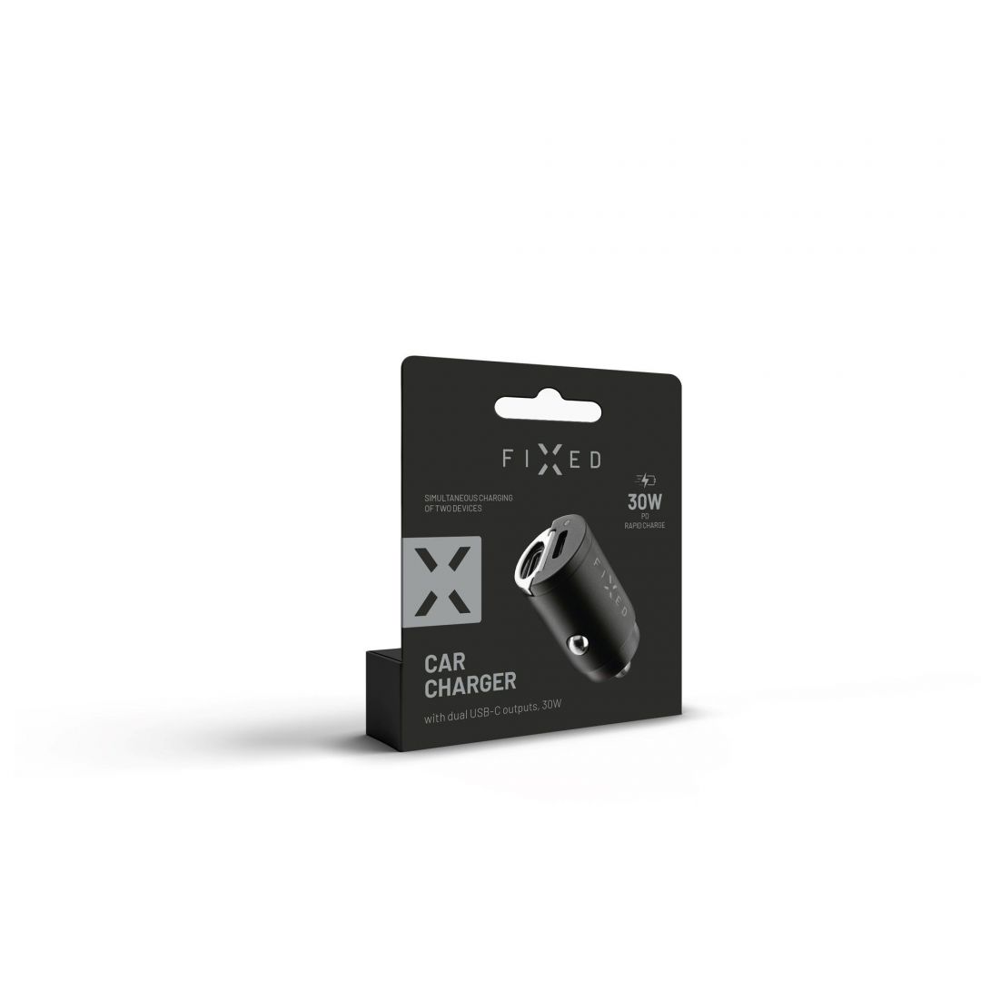 FIXED Dual USB-C Car Charger 30W Black