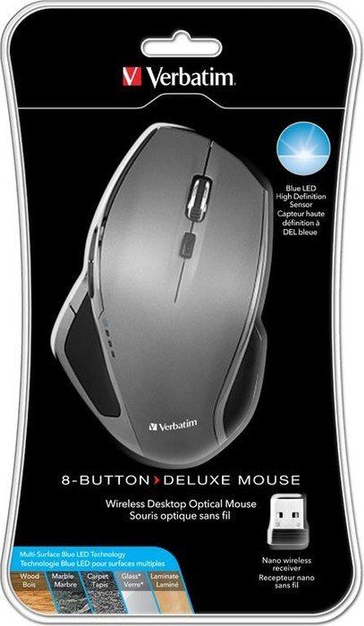 Verbatim 8-button Deluxe Wireless Mouse Grey