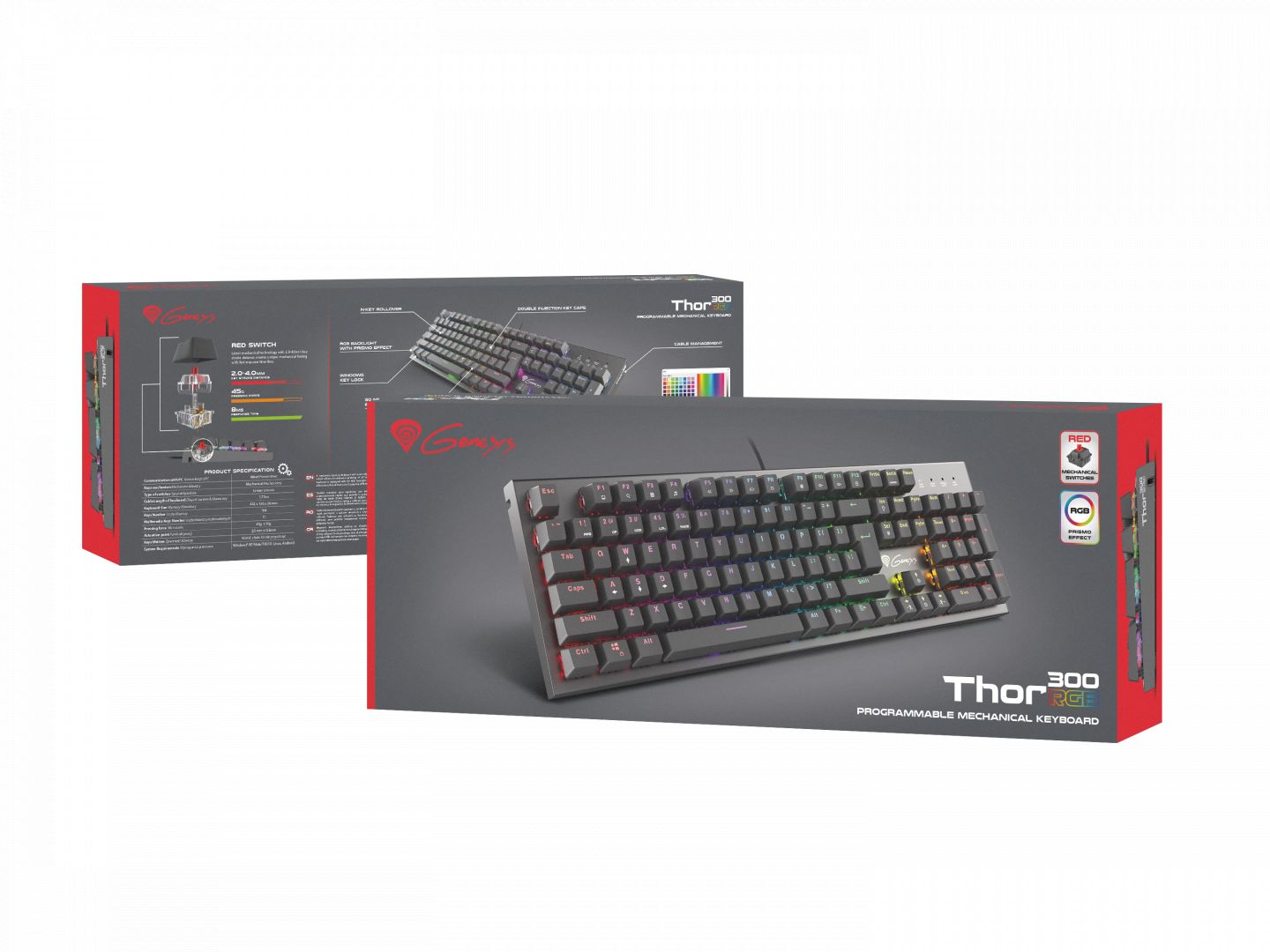 Natec Genesis Thor 300 RGB Gaming Keyboard Black US