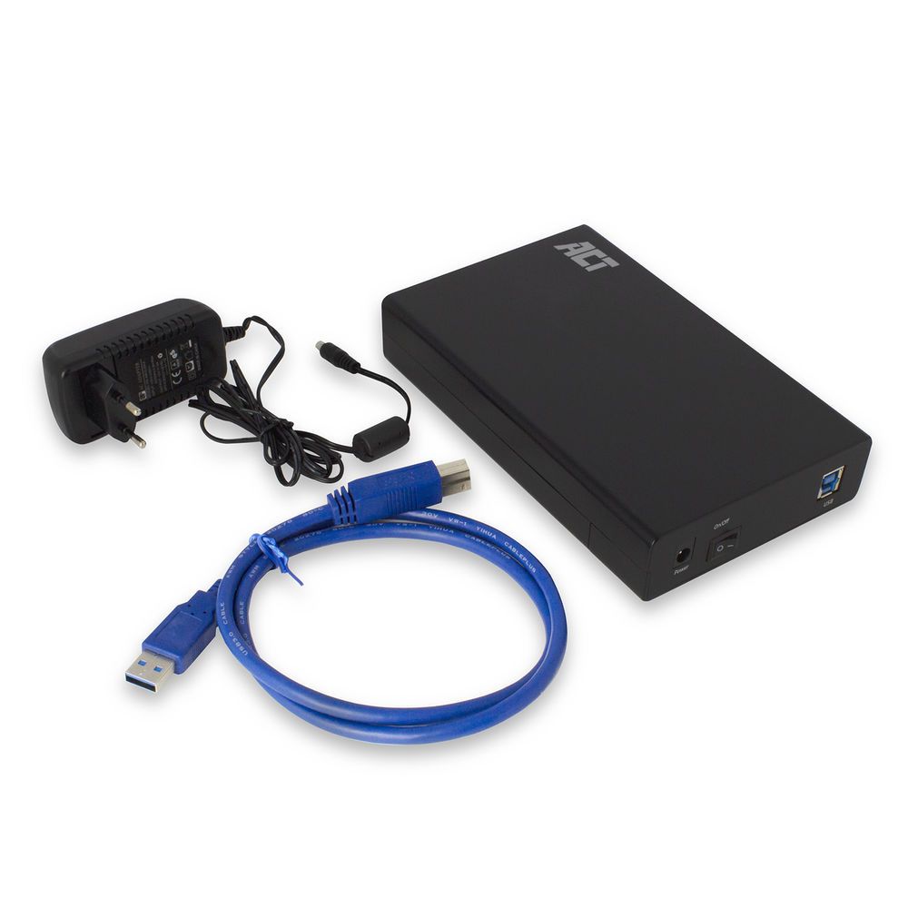 ACT AC1405 USB3.2 3,5" Hard Drive Enclosure Screwless Design Black