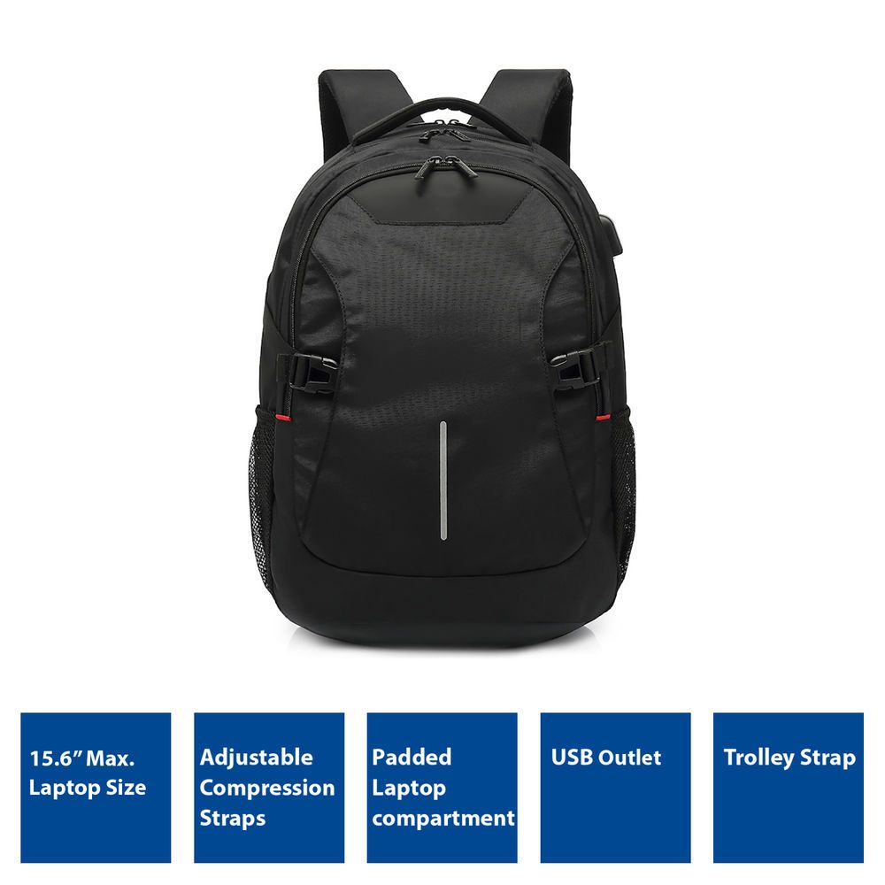 ACT AC8530 Global Backpack 15.6" with USB charging port Black