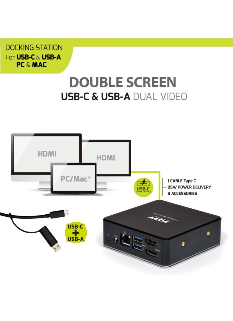 Port Designs 2X2K Docking Universal Office Docking Station