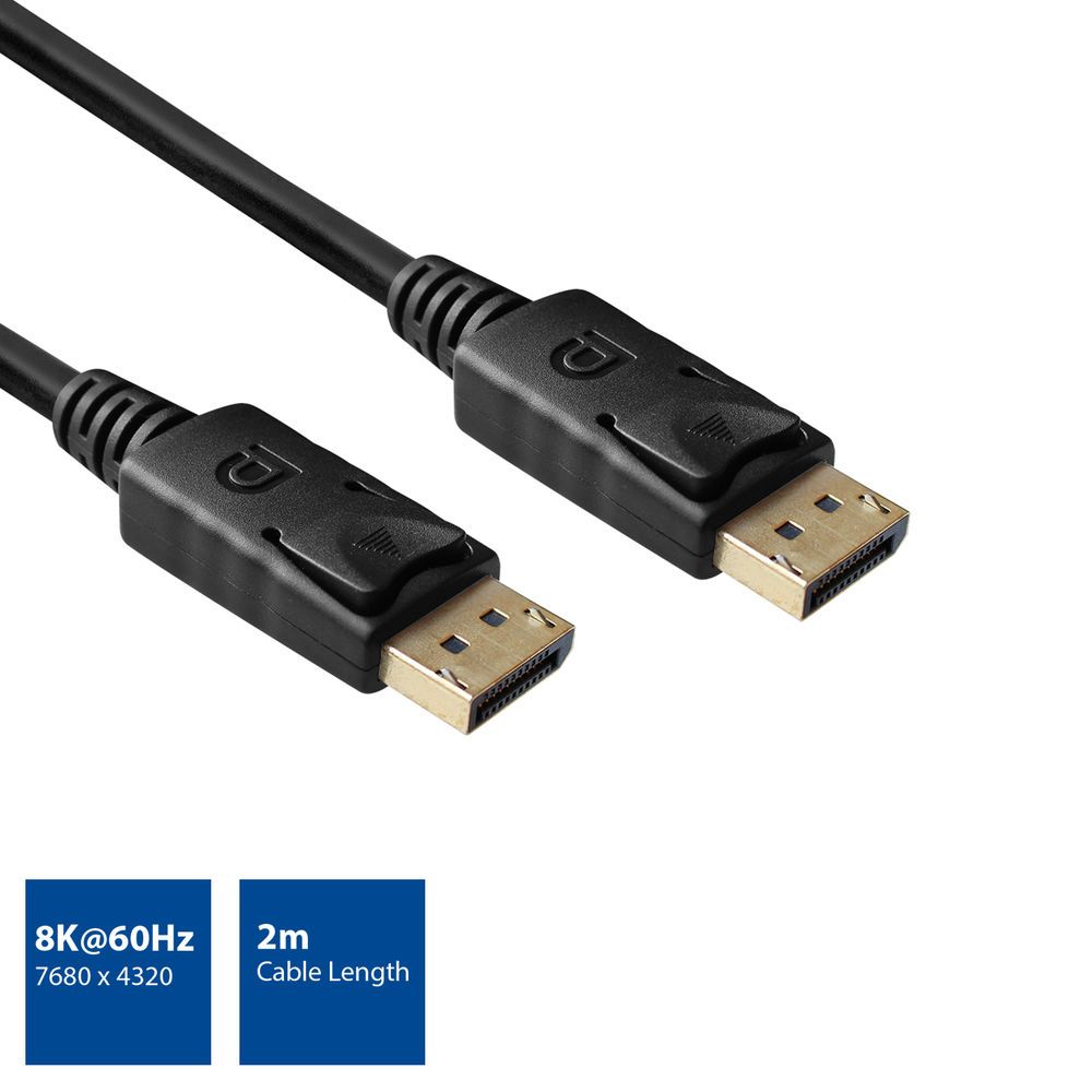 ACT AC3910 2 Displayport 1.4 8K cable 2m Black