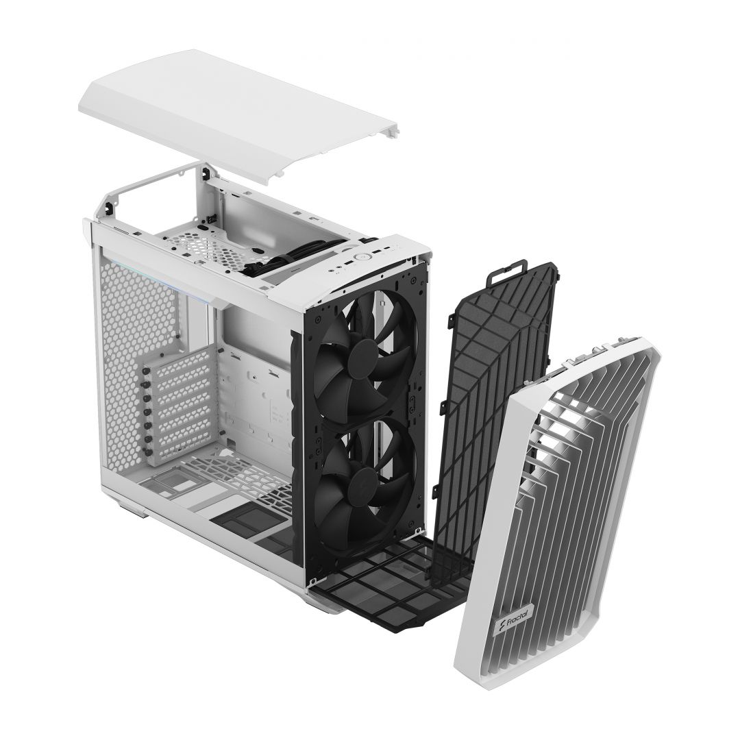 Fractal Torrent Compact Tempered Glass White