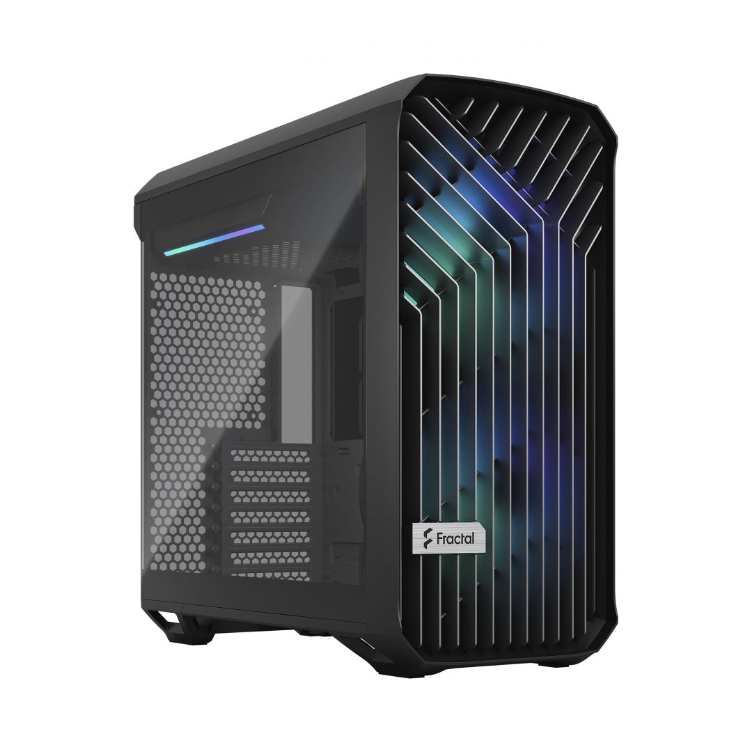 Fractal Torrent Compact RGB Tempered Glass Black