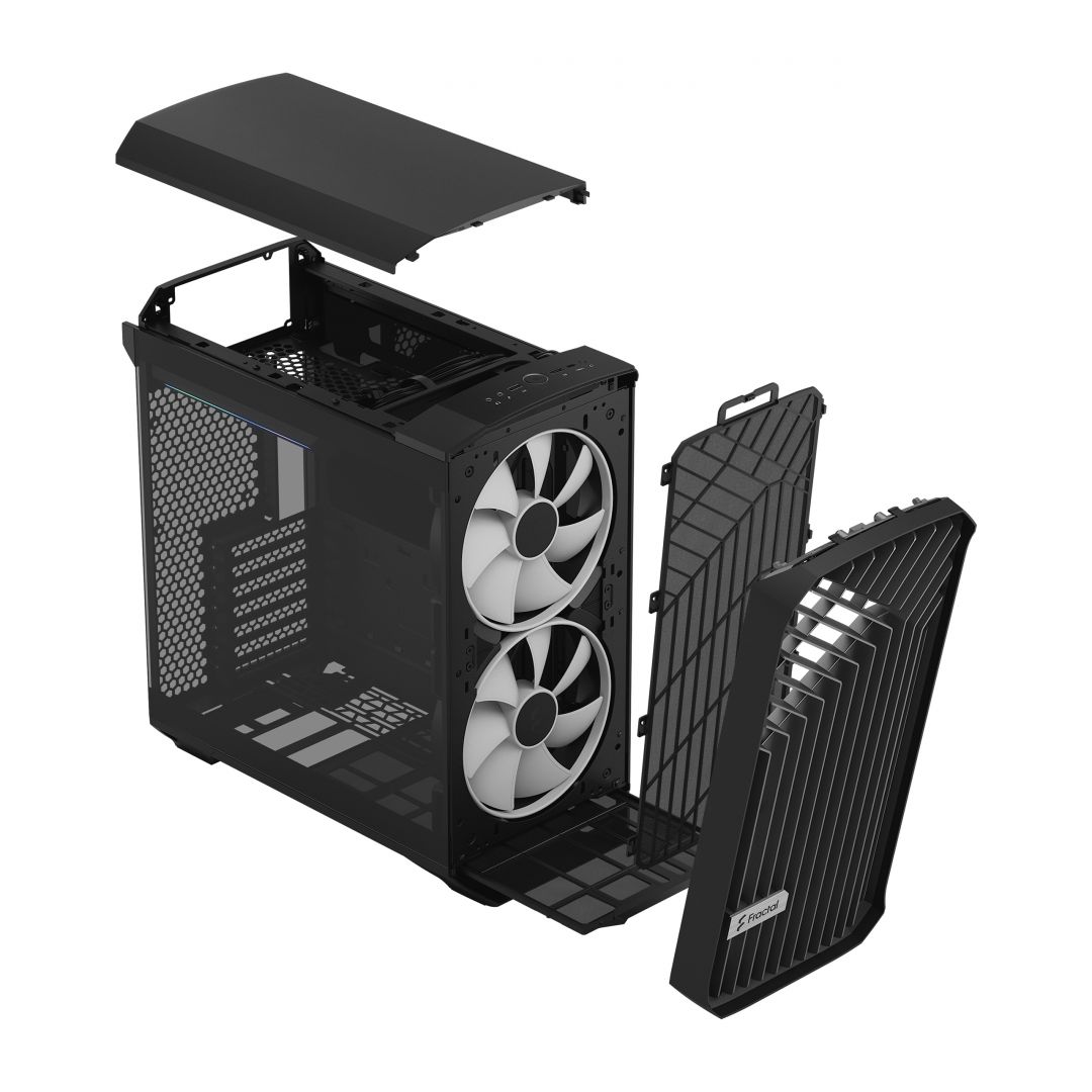 Fractal Torrent Compact RGB Tempered Glass Black