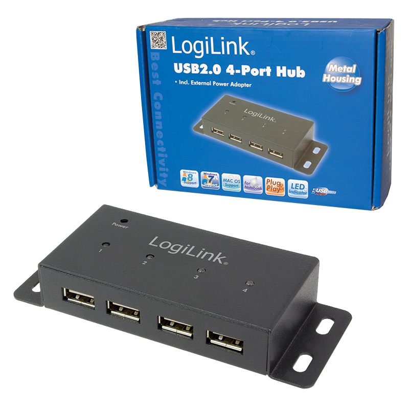 Logilink UA0141A 4-Port USB 2.0 Hub Black