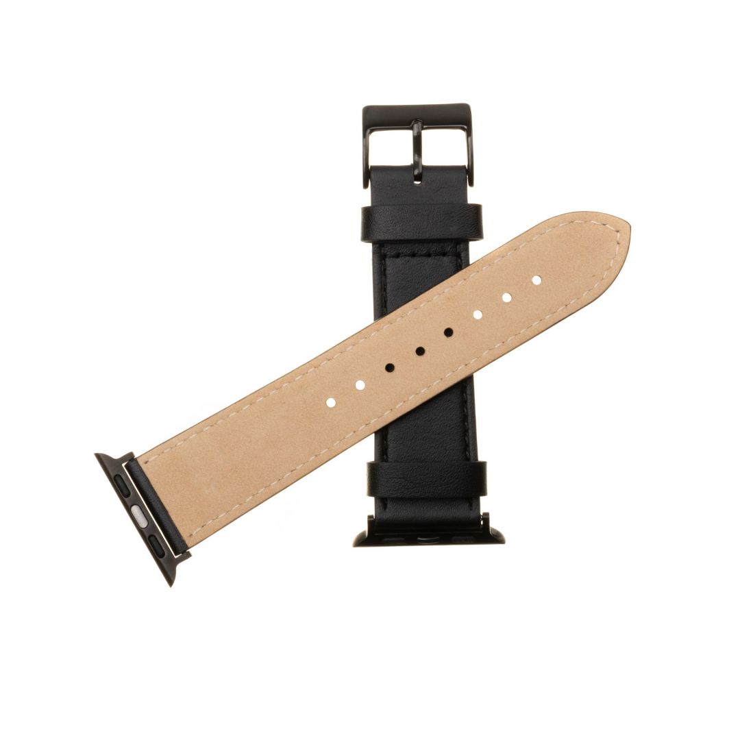 FIXED Leather Strap for Apple Watch 42/44/45 mm Black