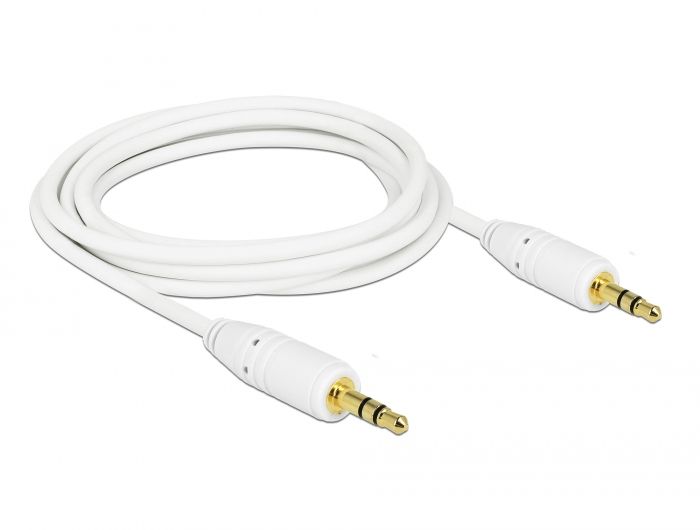 DeLock Stereo Jack Cable 3.5 mm 3 pin male > male 3m White