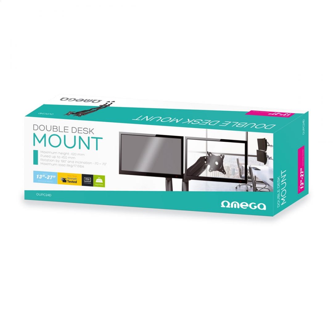 Platinet Omega Monitor Double Desk Mount 13"-27"