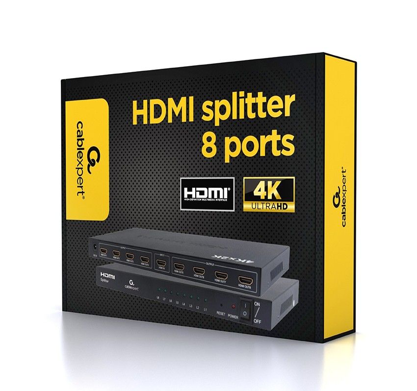 Gembird DSP-2PH4-03 HDMI Splitter 8 ports Black