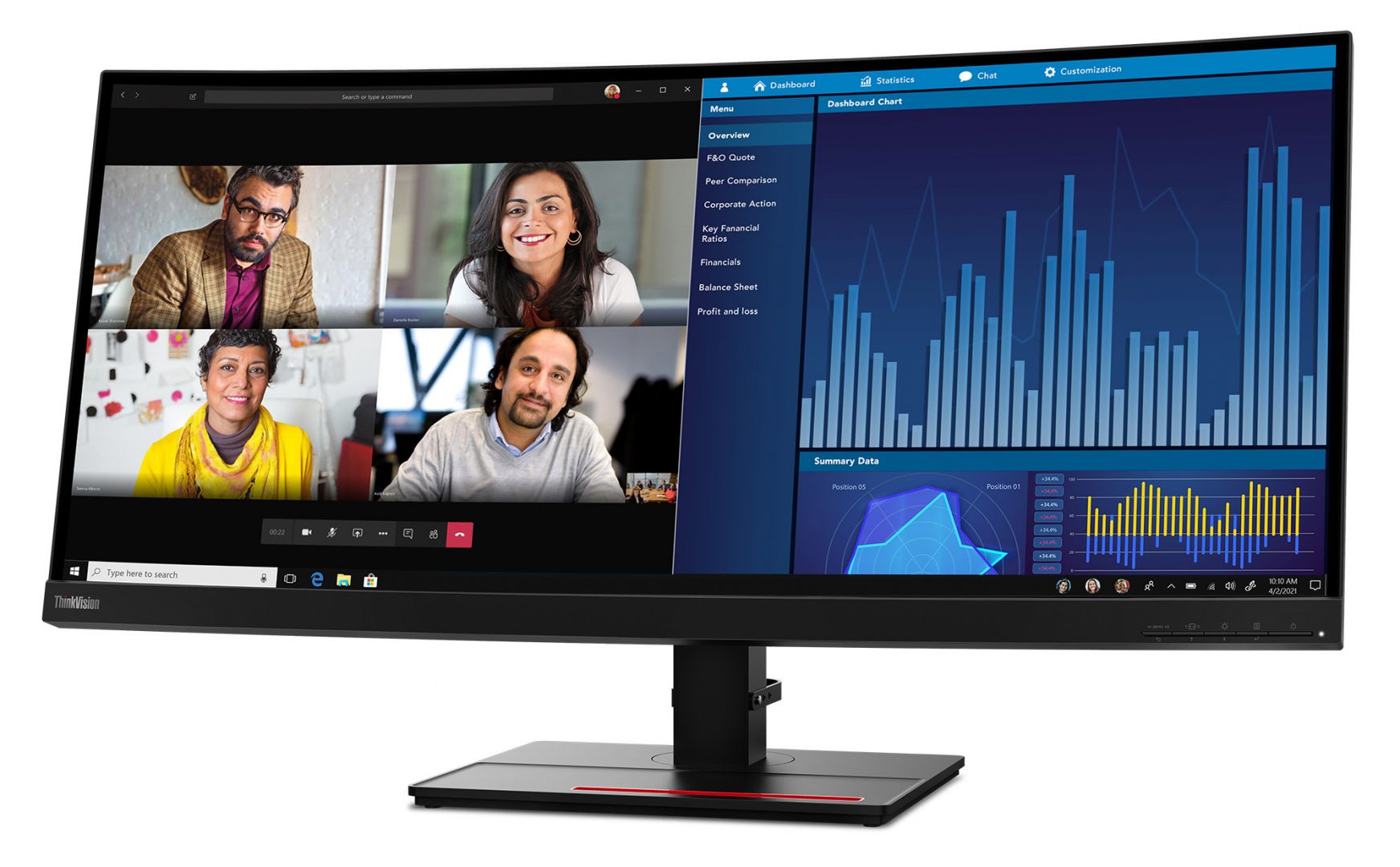 Lenovo 34,1" ThinkVision P34w-20 IPS LED Curved