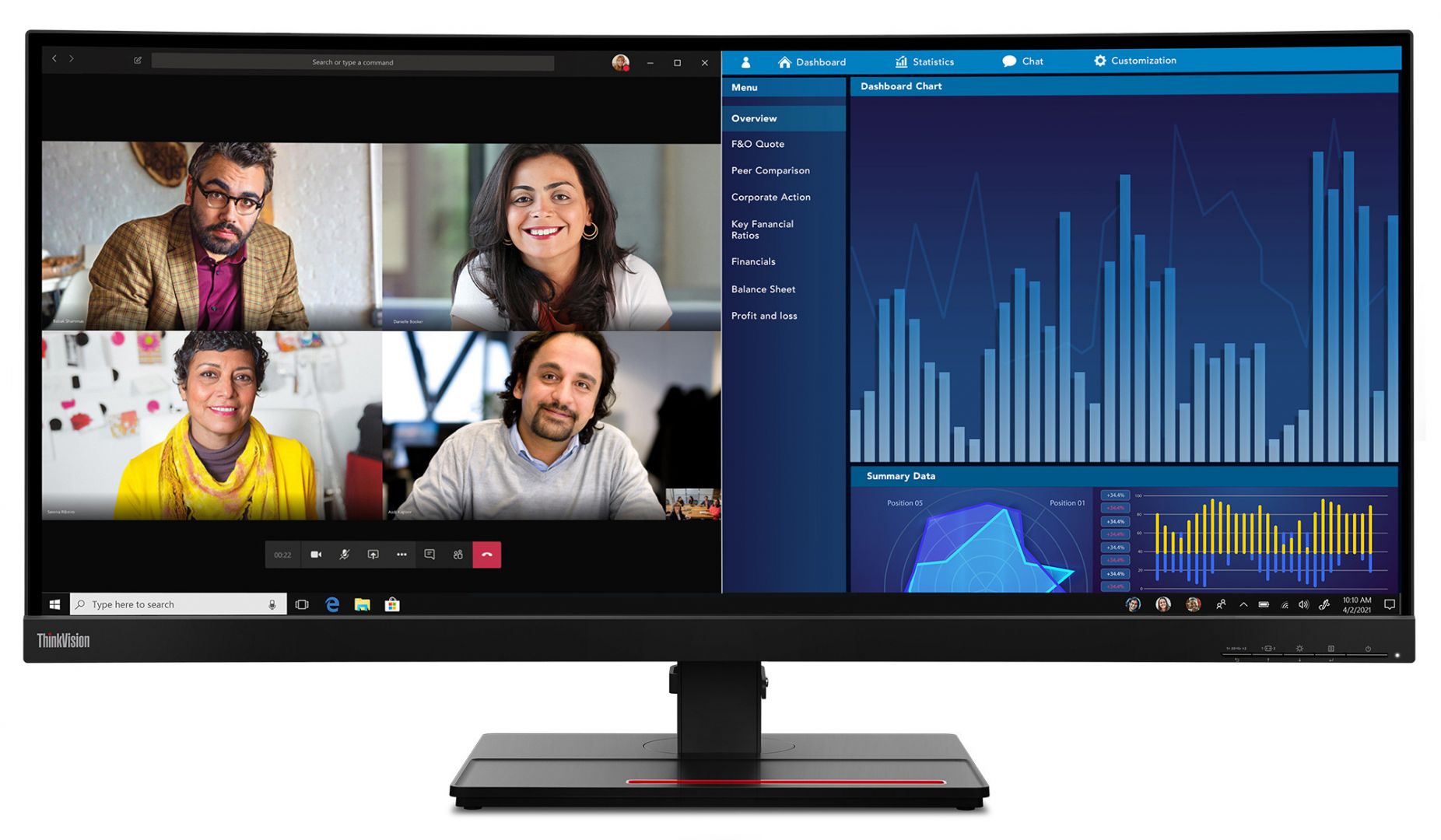 Lenovo 34,1" ThinkVision P34w-20 IPS LED Curved