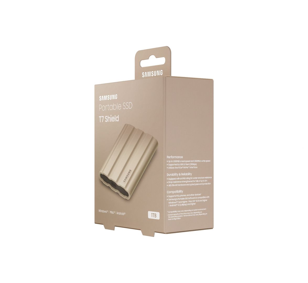 Samsung 1TB USB3.2 T7 Shield Beige